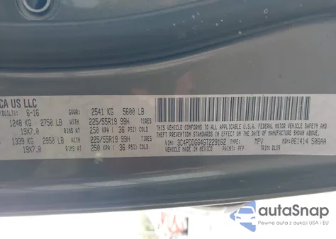 2016 Dodge Journey Crossroad Plus from USA, damaged, VIN 3C4PDDGG4GT229162